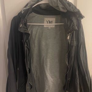YMI Charcoal Utility Jacket with Hood